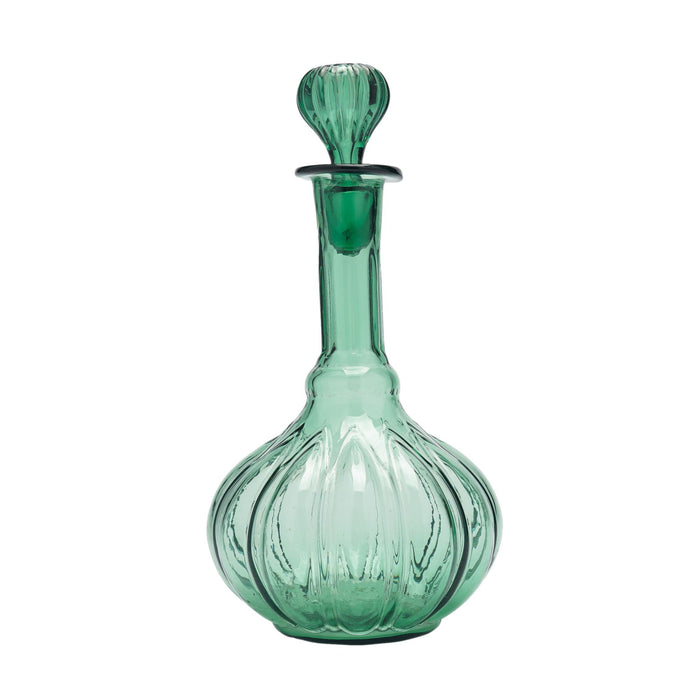 English mold blown green glass decanter (c. 1840)