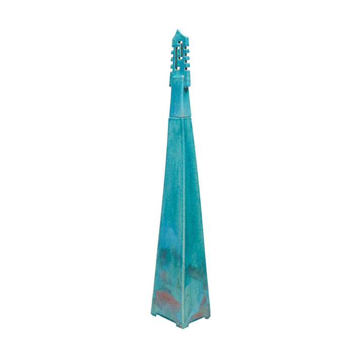 Turquoise glazed studio ceramic two part obelisk (c. 1950)