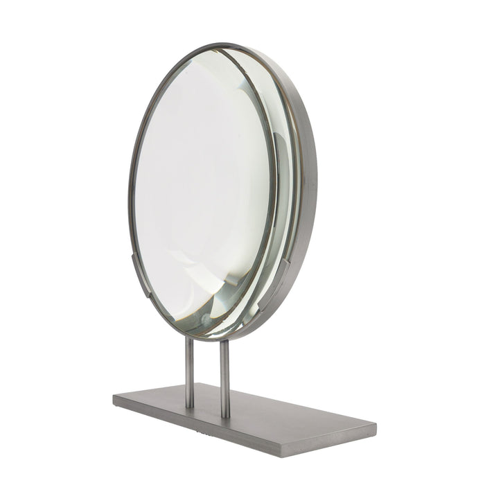 Ground & Polished Convex Glass Lens Mounted On A Custom Stand