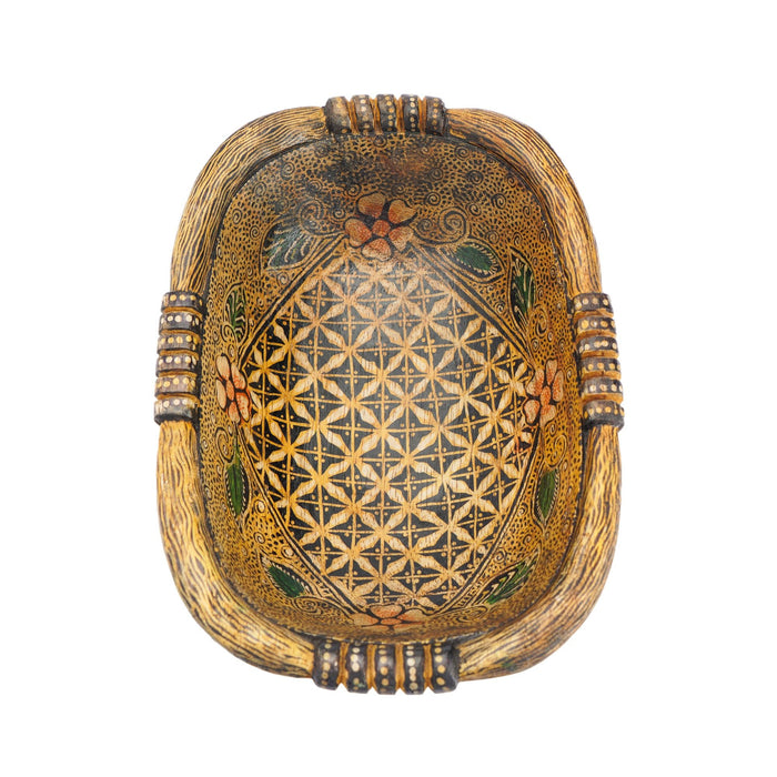 Indonesian painted palmwood bowl (1950-2000)