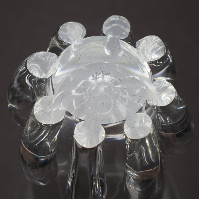 Blown & etched glass lotus vase by Steuben (c. 1942)