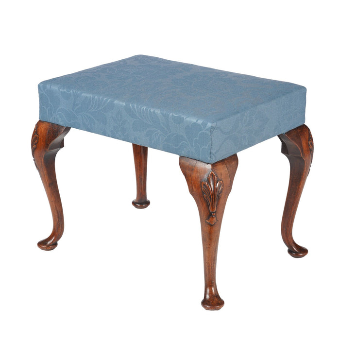 English Queen Anne upholstered stool (c. 1850)