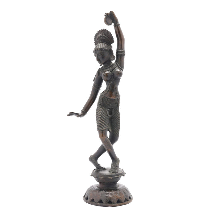 Pair of cast bronze Hindu figures of Parvati & Shiva (c. 1800's)