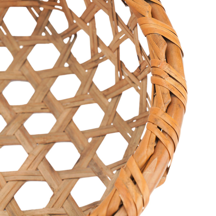 Vintage Japanese hexagonal weave bamboo basket (1900's)