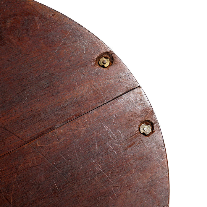 English oval mahogany standing rim tray with brass handles (c. 1850-1900)