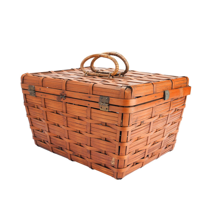Vintage Japanese bamboo picnic basket (1925-50)