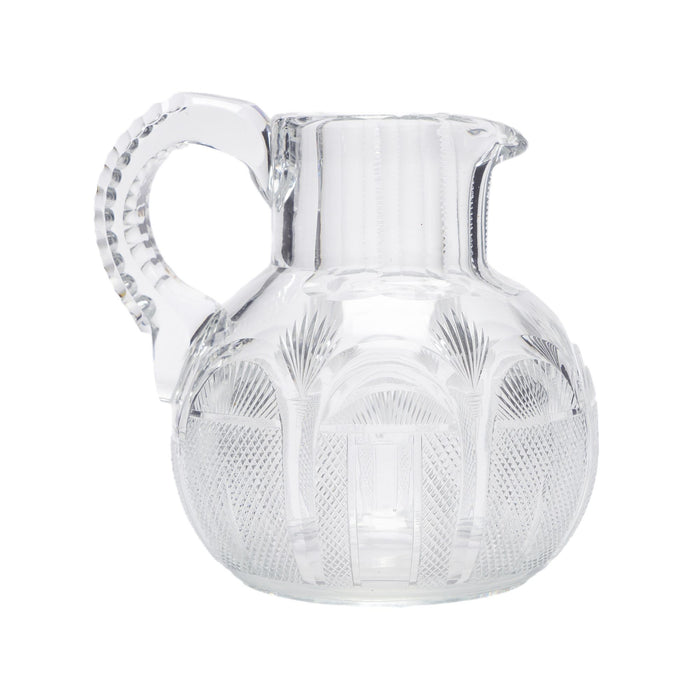 English Georgian blown and cut glass water or whiskey jug (c. 1830)