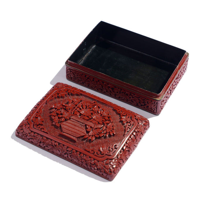 Vintage carved Chinese cinnabar box