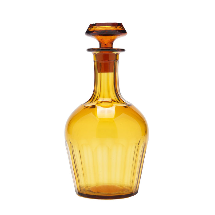 Set of amber glass stemware with decanter attributed to Phineas Dummer (c. 1830)