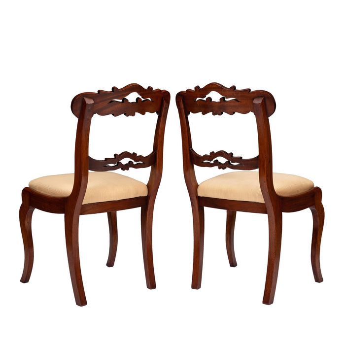 Pair of Boston slip seat mahogany side chairs (c. 1830-45)