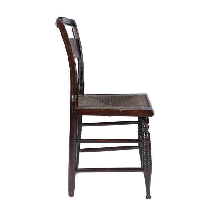 Connecticut Valley Hitchcock rush seat side chair (c. 1820)