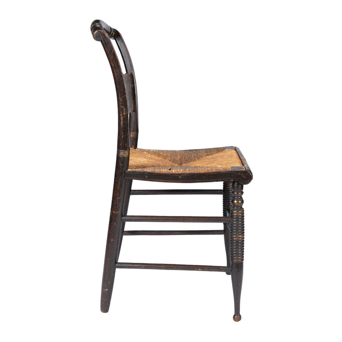 American Hitchcock turtle back rush seat side chair (1830)