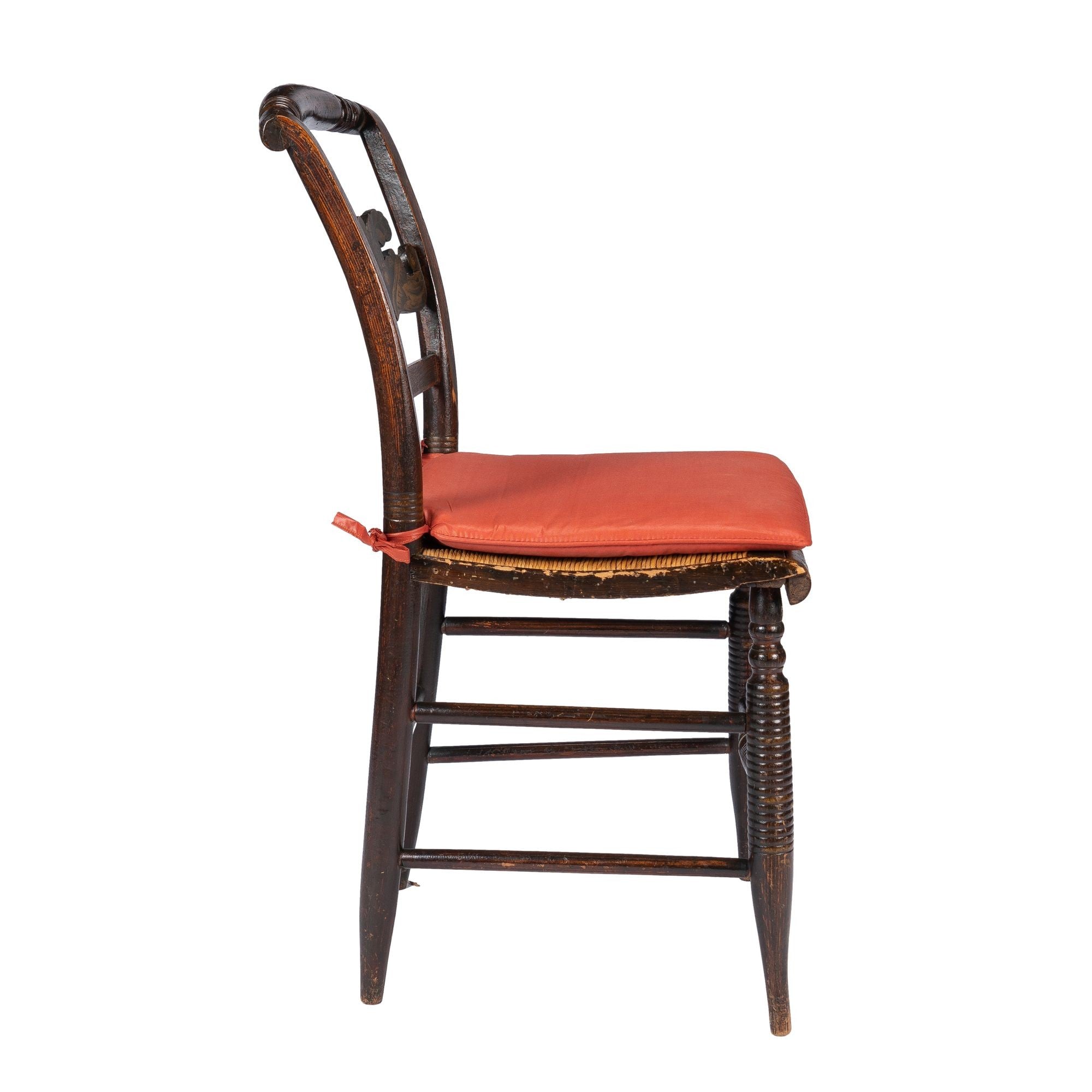 Connecticut Valley rush seat painted Hitchcock side chair (c. 1830
