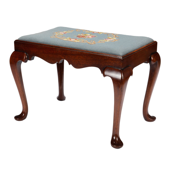 American Queen Anne style slip seat mahogany stool (1900-50)