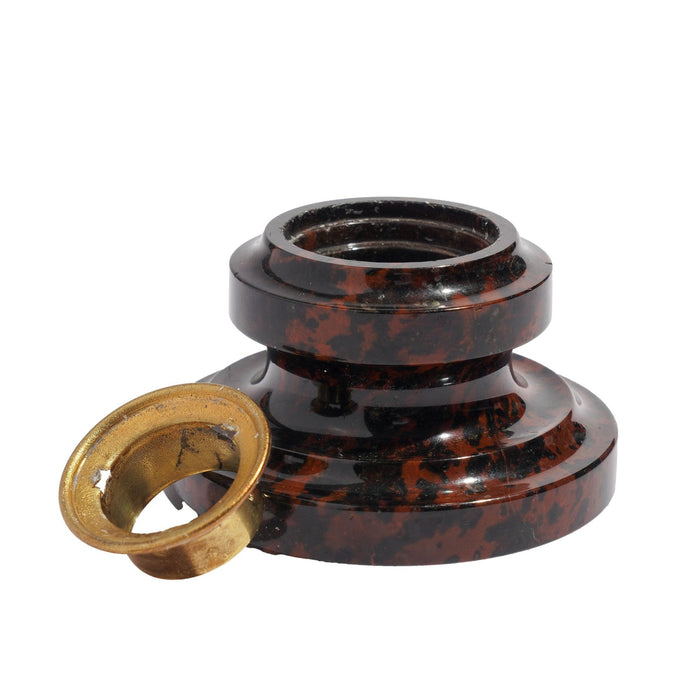 Cornish circular open top serpentine stone inkwell (c. 1800's)
