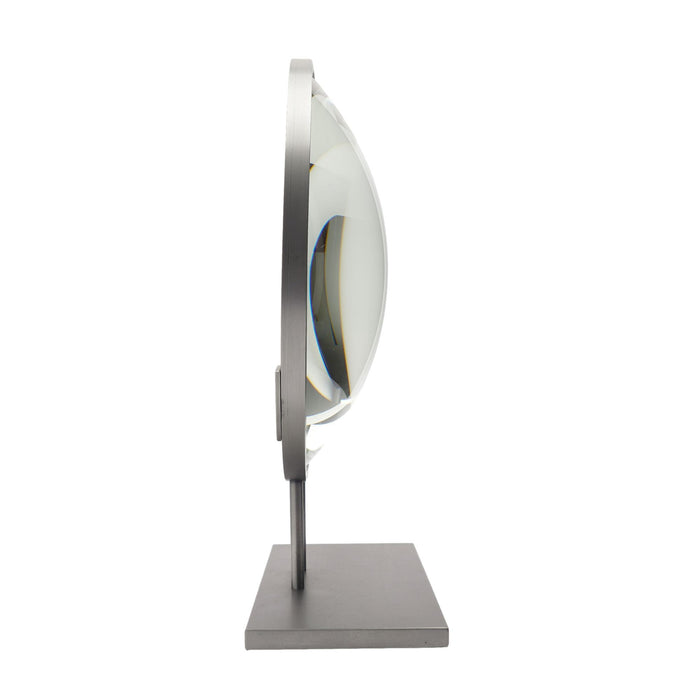 Ground & Polished Convex Glass Lens Mounted On A Custom Stand