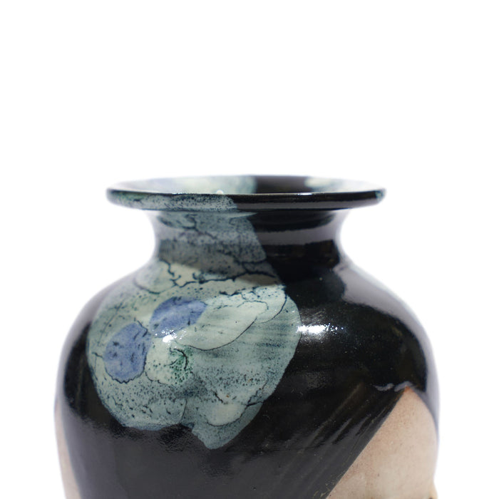 Japanese Sumida Gawa vase with a climbing figure (c. 1890)