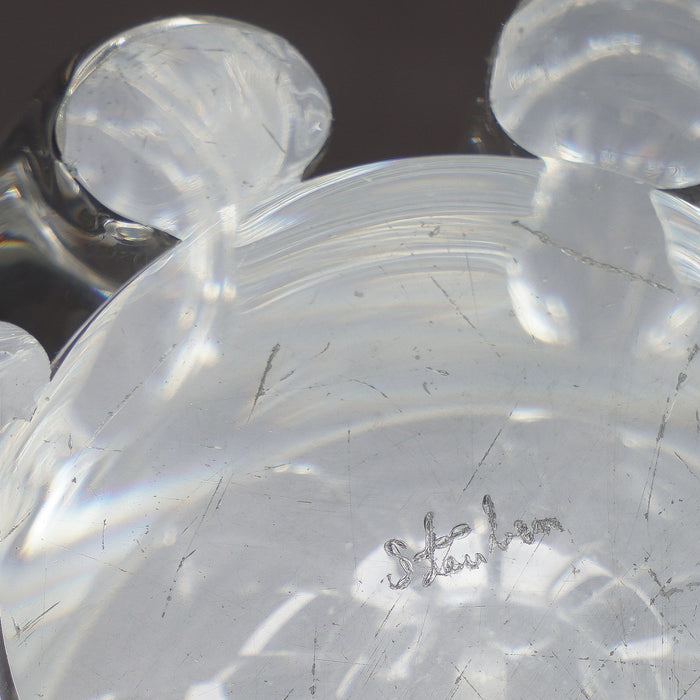 Blown & etched glass lotus vase by Steuben (c. 1942)