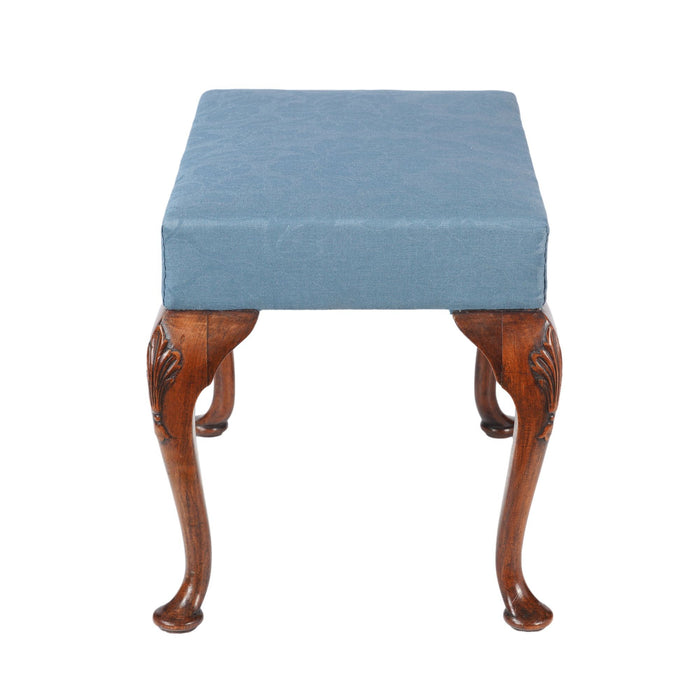 English Queen Anne upholstered stool (c. 1850)