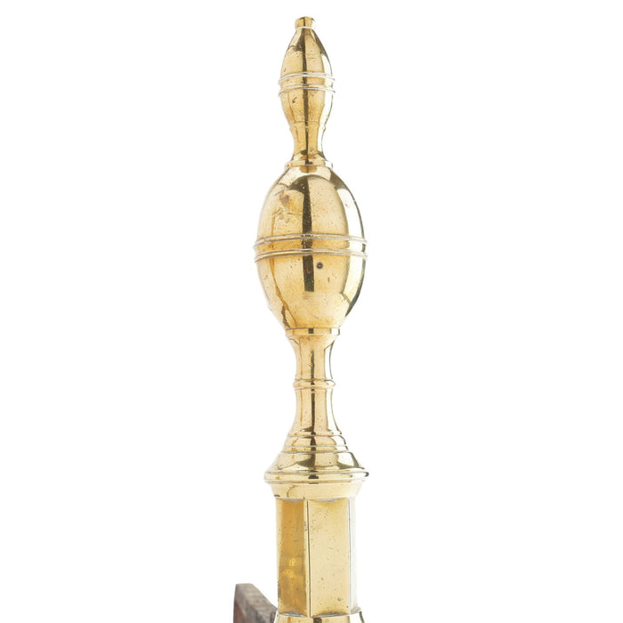 Pair of Boston double lemon top andirons (c. 1790)