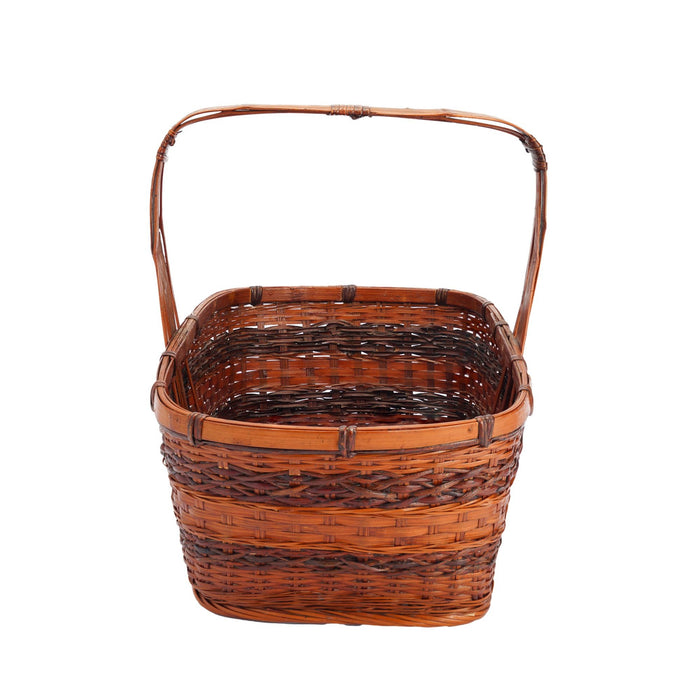 Intricately woven Japanese art basket (1900-50)