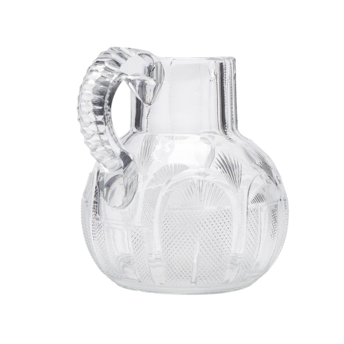 English Georgian blown and cut glass water or whiskey jug (c. 1830)