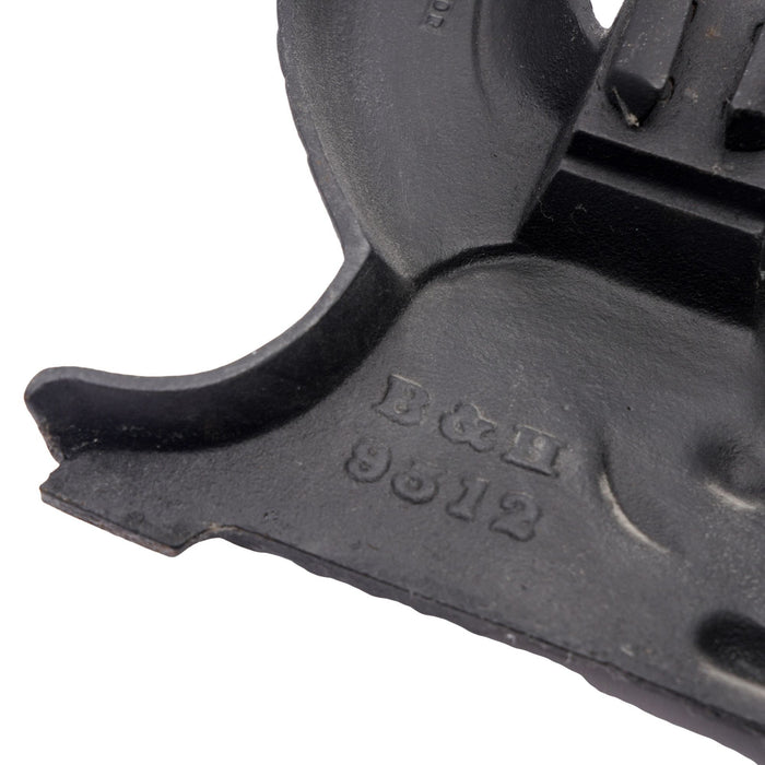 Pair of cast iron dolphin form andirons by Bradley & Hubbard (c. 1900)