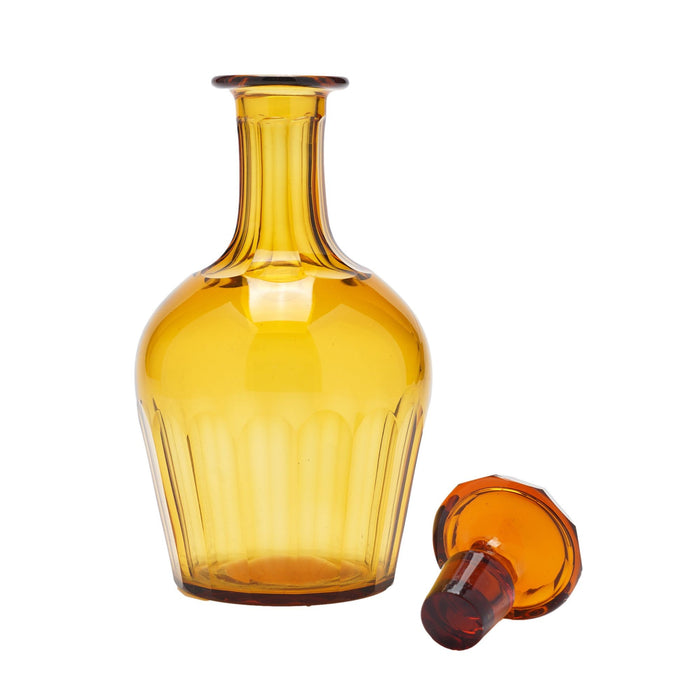 Set of amber glass stemware with decanter attributed to Phineas Dummer (c. 1830)