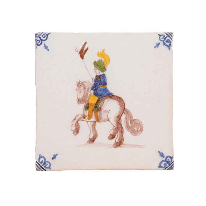 Set of 6 Old Dutch Hand Painted Delft Tiles by Royal Tichelaar Makkum, c. 1880
