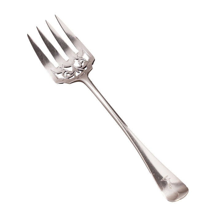 English sterling silver fork and knife fish set by Chawner & Co (1856)