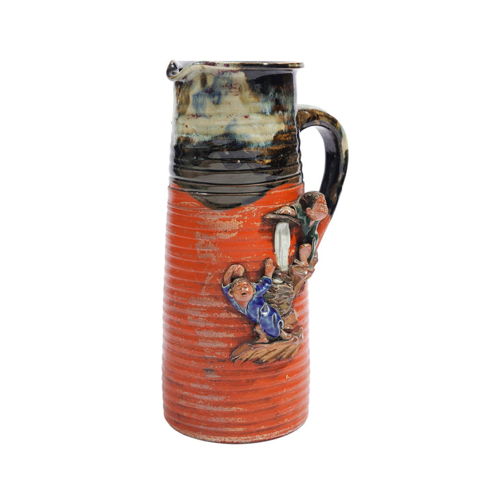 Japanese Sumida Gawa ceramic pitcher (c. 1890-1910)