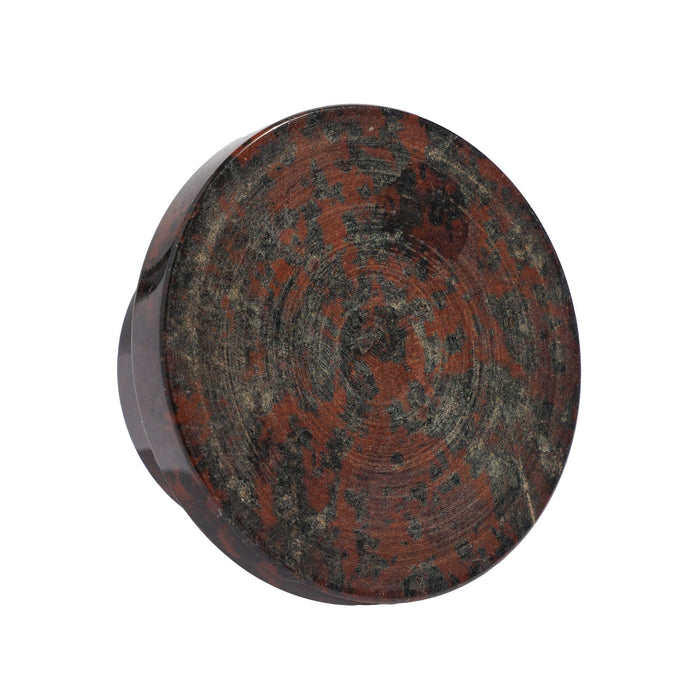 Cornish circular open top serpentine stone inkwell (c. 1800's)
