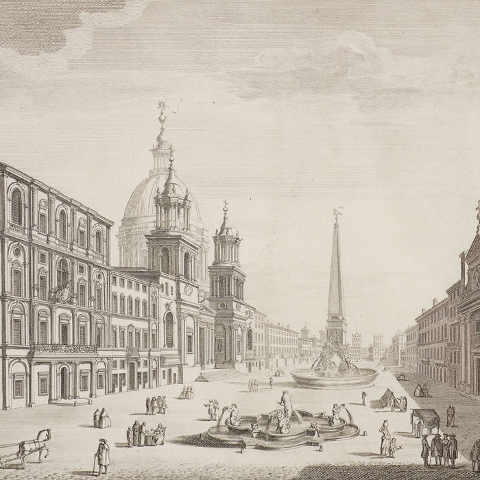 View of the Palazzo Pamphili and Piazza Navona in Rome by Le Geuy (1767)