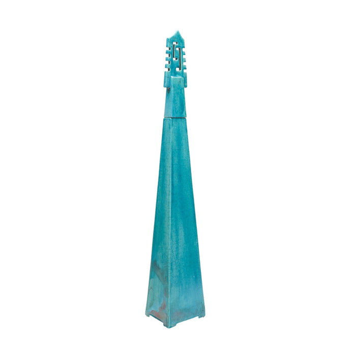 Turquoise glazed studio ceramic two part obelisk (c. 1950)