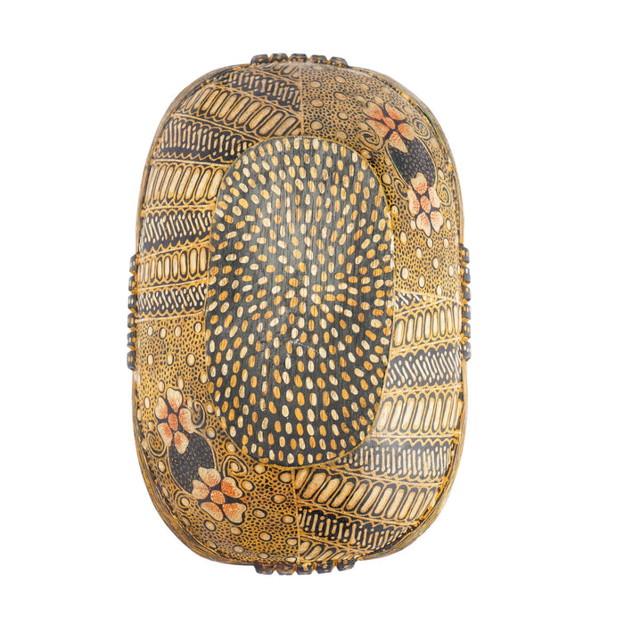 Indonesian painted palmwood bowl (1950-2000)