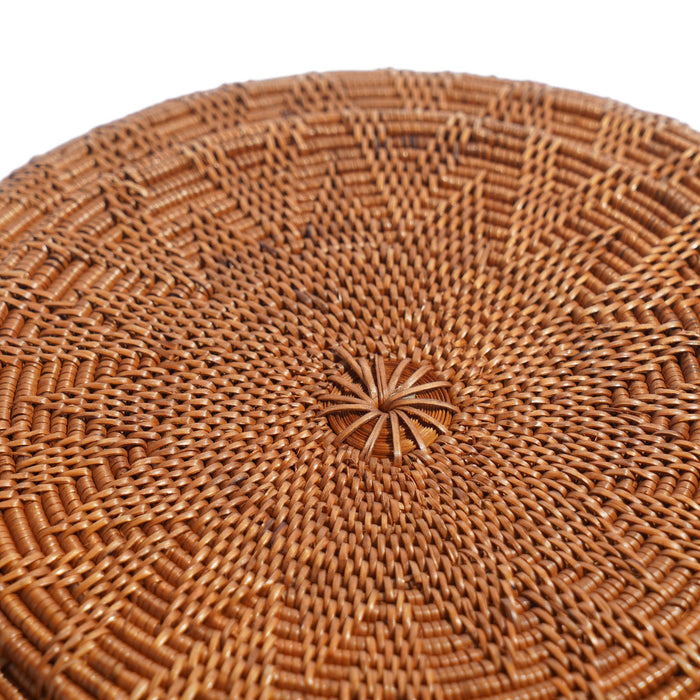 Set of three vintage Balinese woven nesting baskets