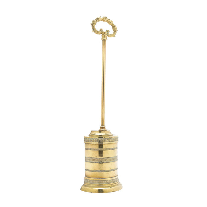 French engine turned cast brass doorstop (c. 1800)