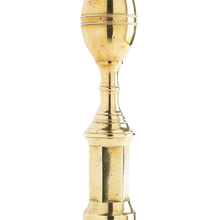 Pair of Boston double lemon top andirons (c. 1790)