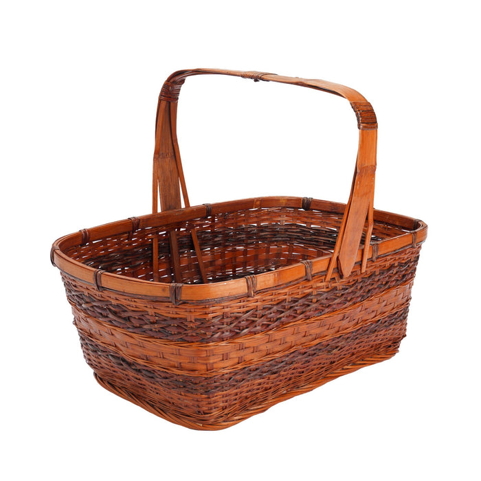 Intricately woven Japanese art basket (1900-50)