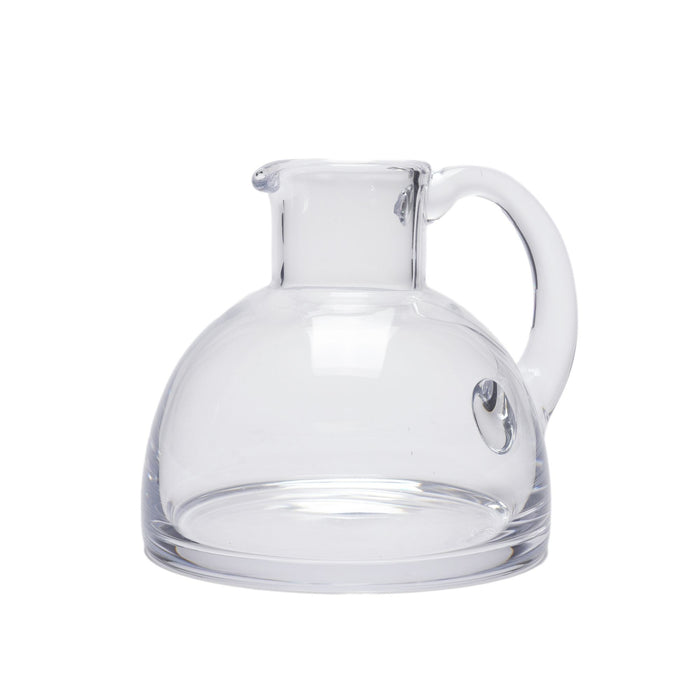 Hemispheric crystal pitcher with applied handle by Sèvres (c. 1970)