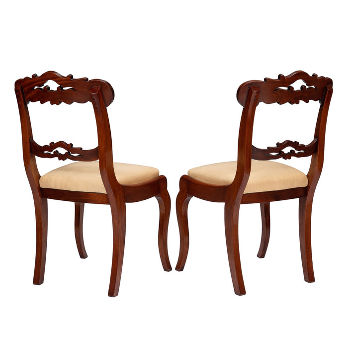 Pair of Boston slip seat mahogany side chairs (c. 1830-45)