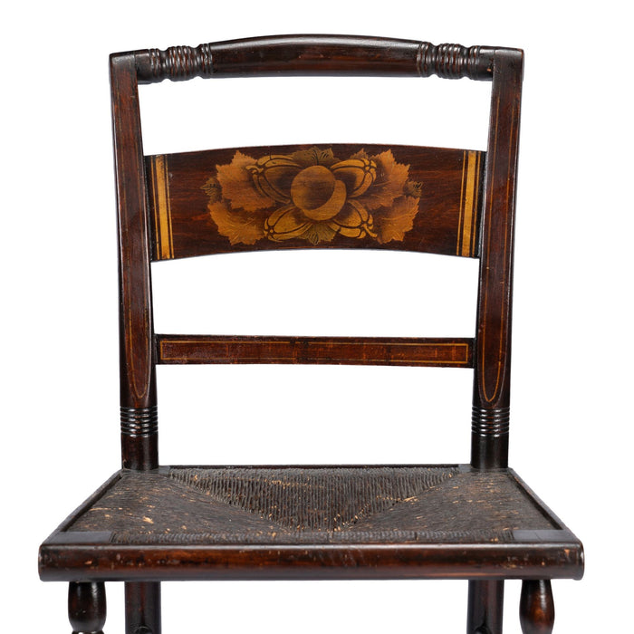 Connecticut Valley Hitchcock rush seat side chair (c. 1820)