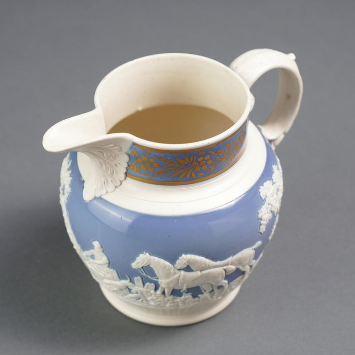 English stoneware hunt jug by Chetham & Woolley (c. 1793-1821)
