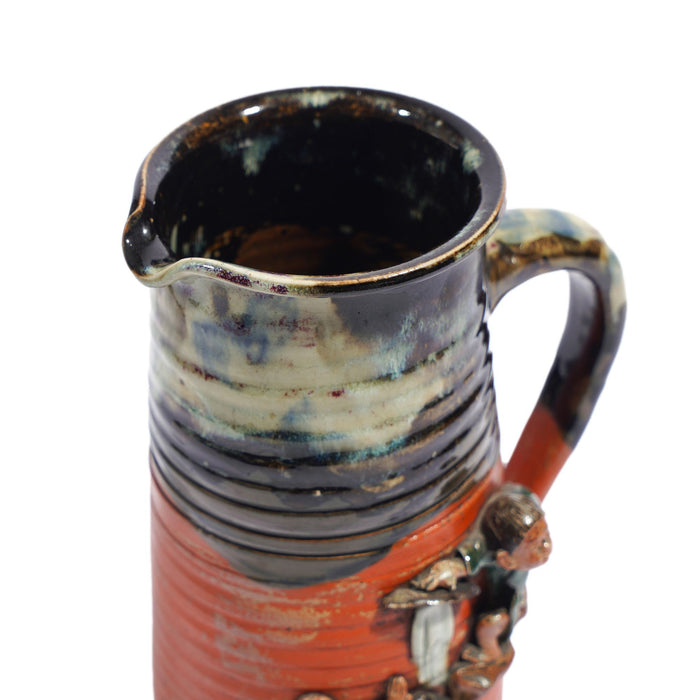 Japanese Sumida Gawa ceramic pitcher (c. 1890-1910)