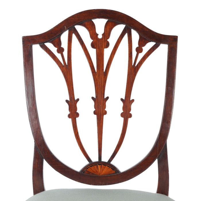 English or Scottish Hepplewhite mahogany shield back side chair (c. 1780)