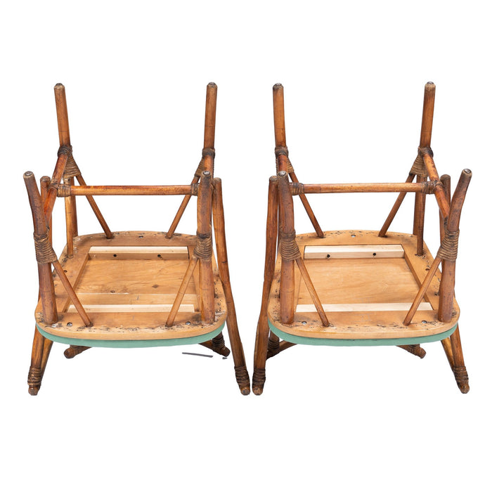 Pair of American Mid Century bamboo turned arm chairs (1950's)