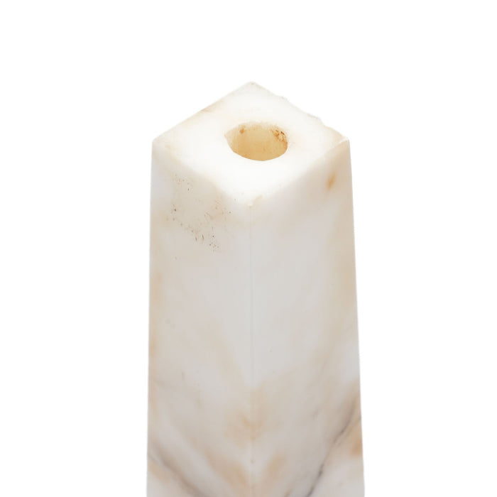 Italian Carrara marble obelisk on plinth (c. 1900's)