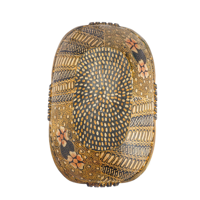 Indonesian painted palmwood bowl (1950-2000)