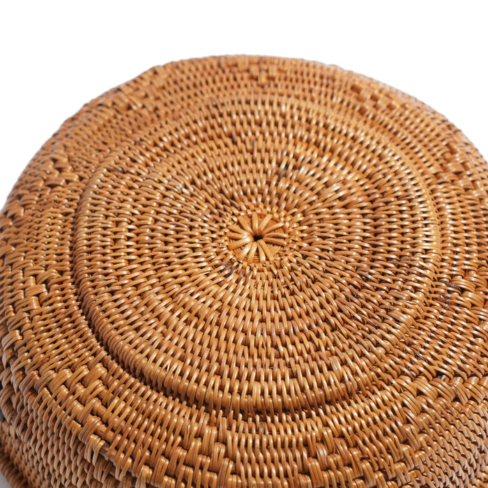 Set of three vintage Balinese woven nesting baskets