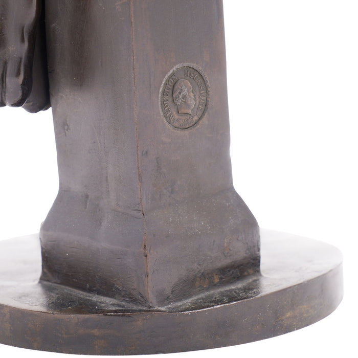 Cast bronze sculpture of Pan playing the flute by Ferdinand Barbedienne (1875-1900)